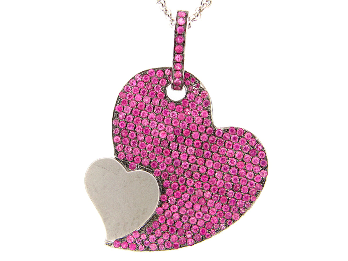 PINK SAPPHIRE PENDANT, SILVER (E)
