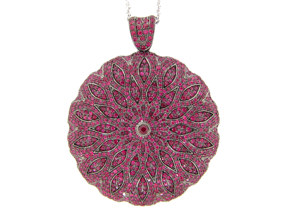 RUBY PENDANT, SILVER (H)
