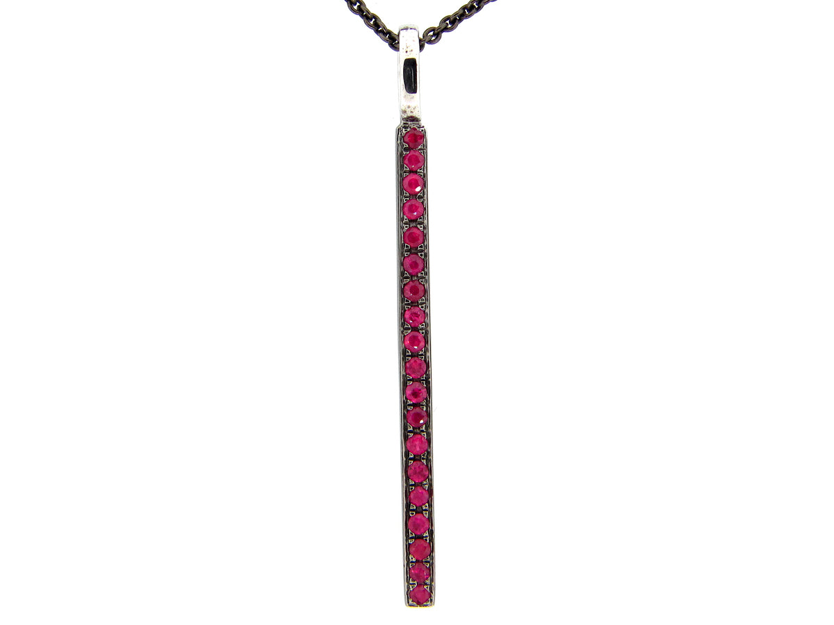 RUBY PENDANT, BLACK FINISH, SILVER (H)