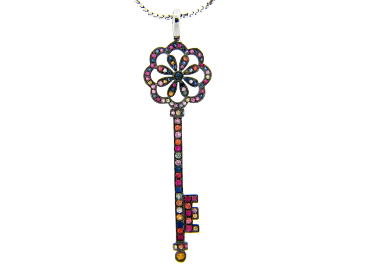 RAINBOW SAPPHIRE PENDANT, SILVER (E/U)