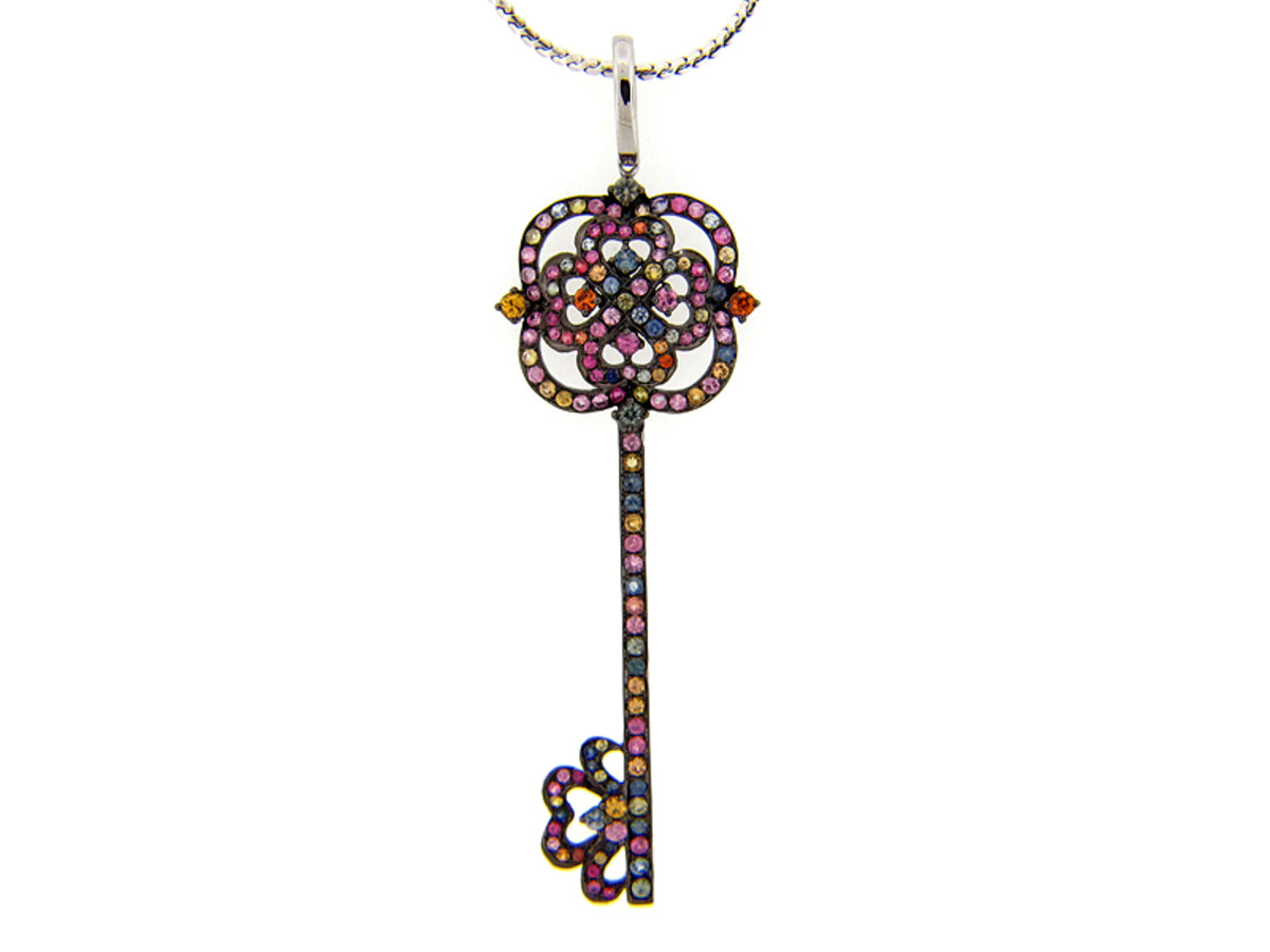 RAINBOW SAPPHIRE PENDANT, SILVER (E/U)