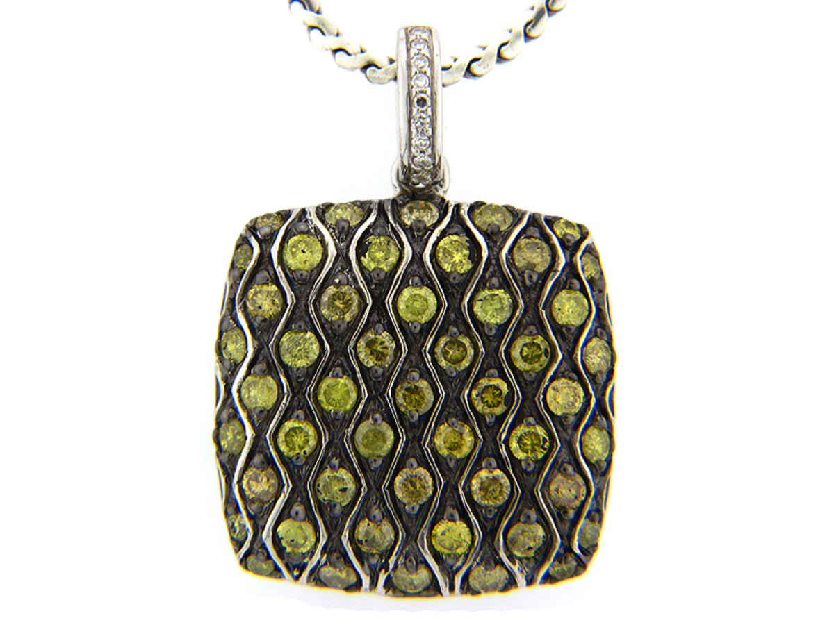 IRR. YELLOW DIAMOND & WHITE DIAMOND PENDANT, SILVER (R/N)
