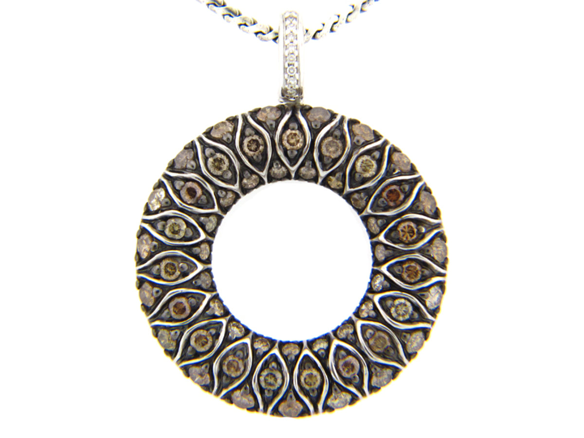 BROWN & WHITE DIAMOND PENDANT