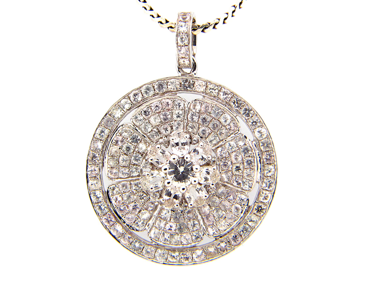 WHITE SAPPHIRE PENDANT, SILVER (E)