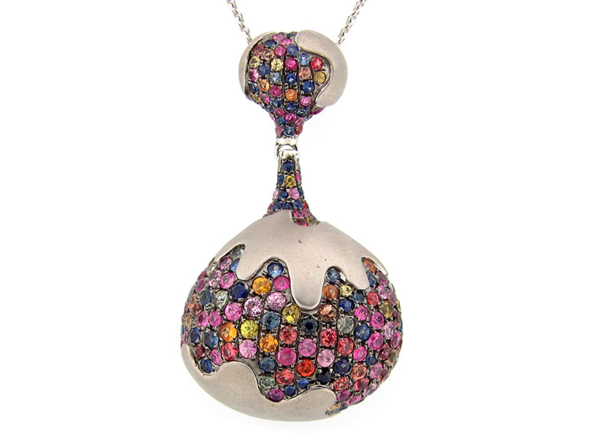 RAINBOW SAPPHIRE PENDANT, SILVER (E/U)