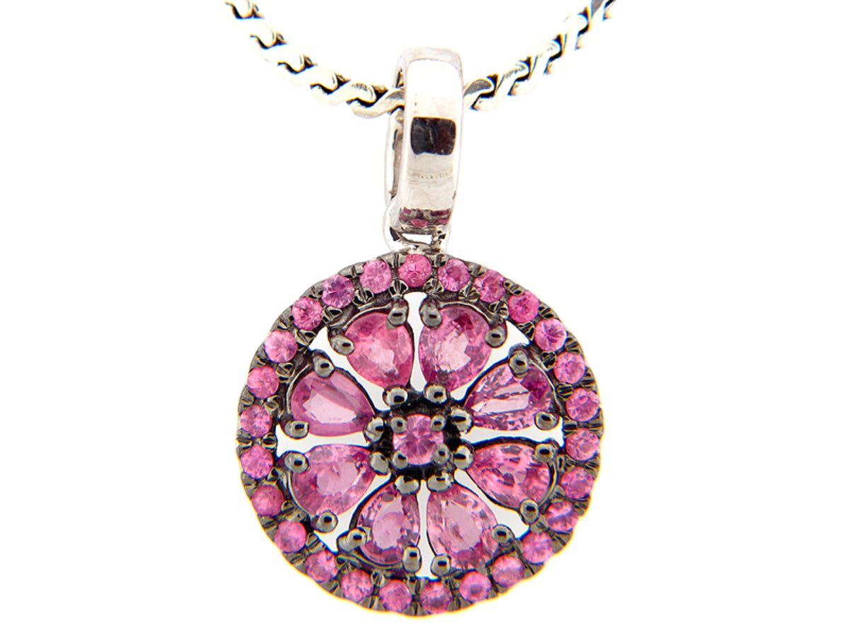 PINK SAPPHIRE PENDANT, SILVER (E)