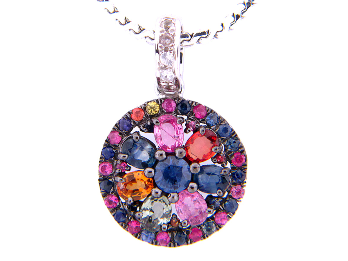 RAINBOW SAPPHIRE PENDANT, SILVER (E/U)