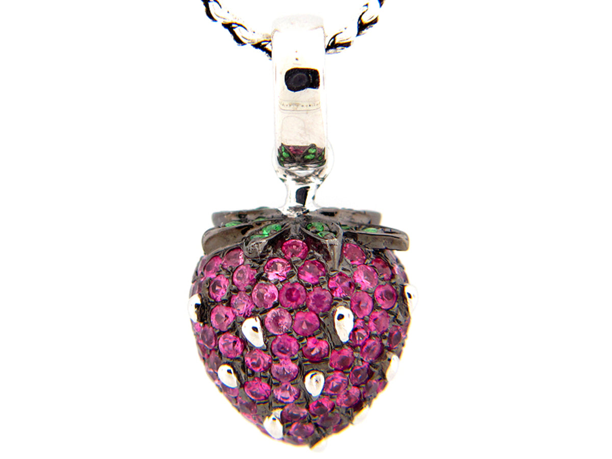 TSAVORITE & PINK SAPPHIRE PENDANT, SILVER (N/H)