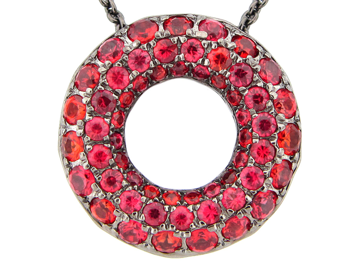 ORANGE SAPPHIRE PENDANT, BLACK FINISH
