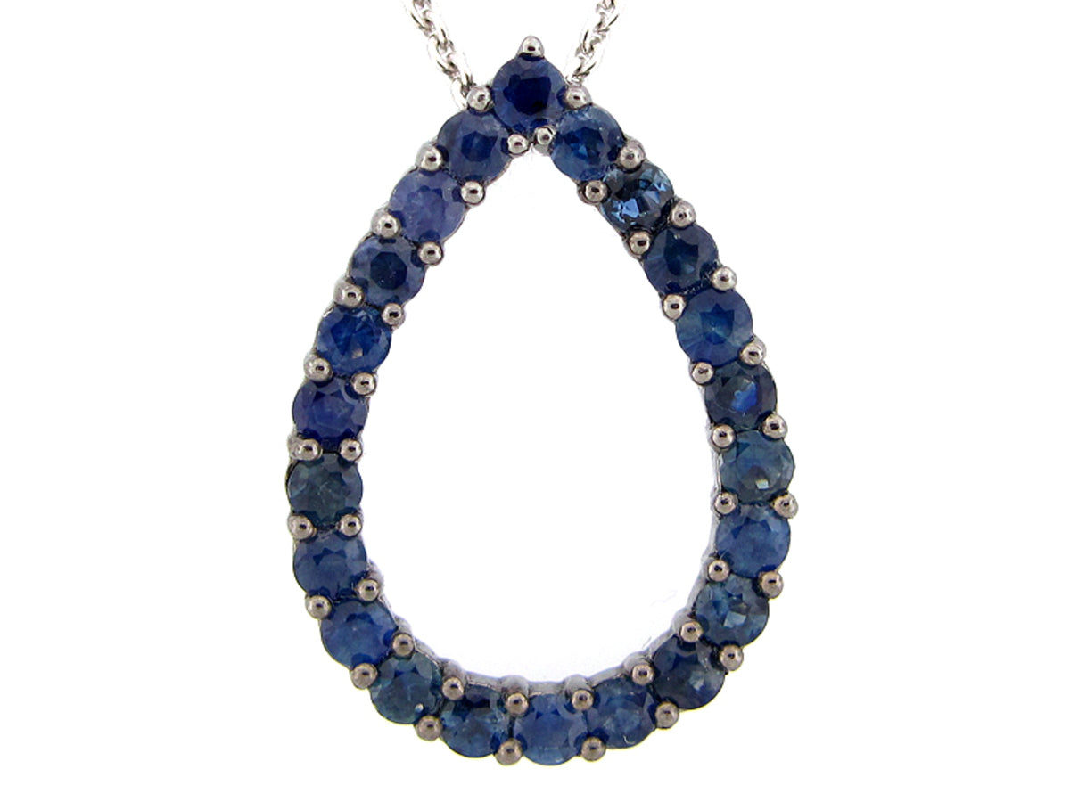 BLUE SAPPHIRE PENDANT, SILVER (H)