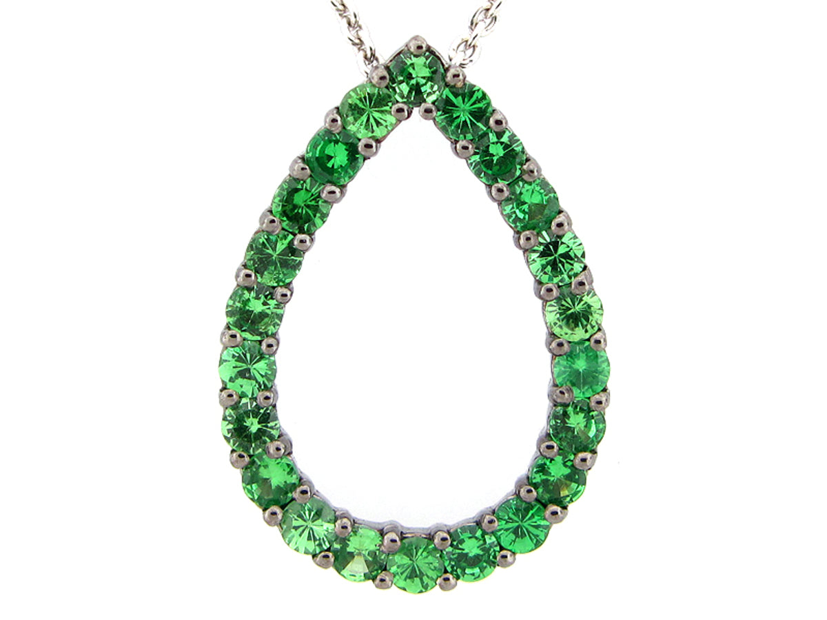 TSAVORITE PENDANT, SILVER (N)