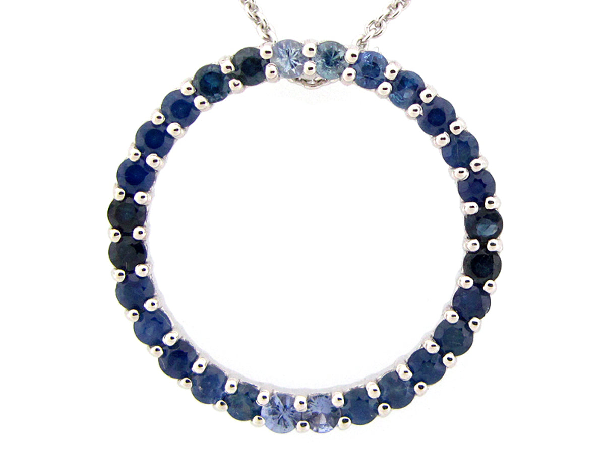SAPPHIRE PENDANT, SILVER (H)