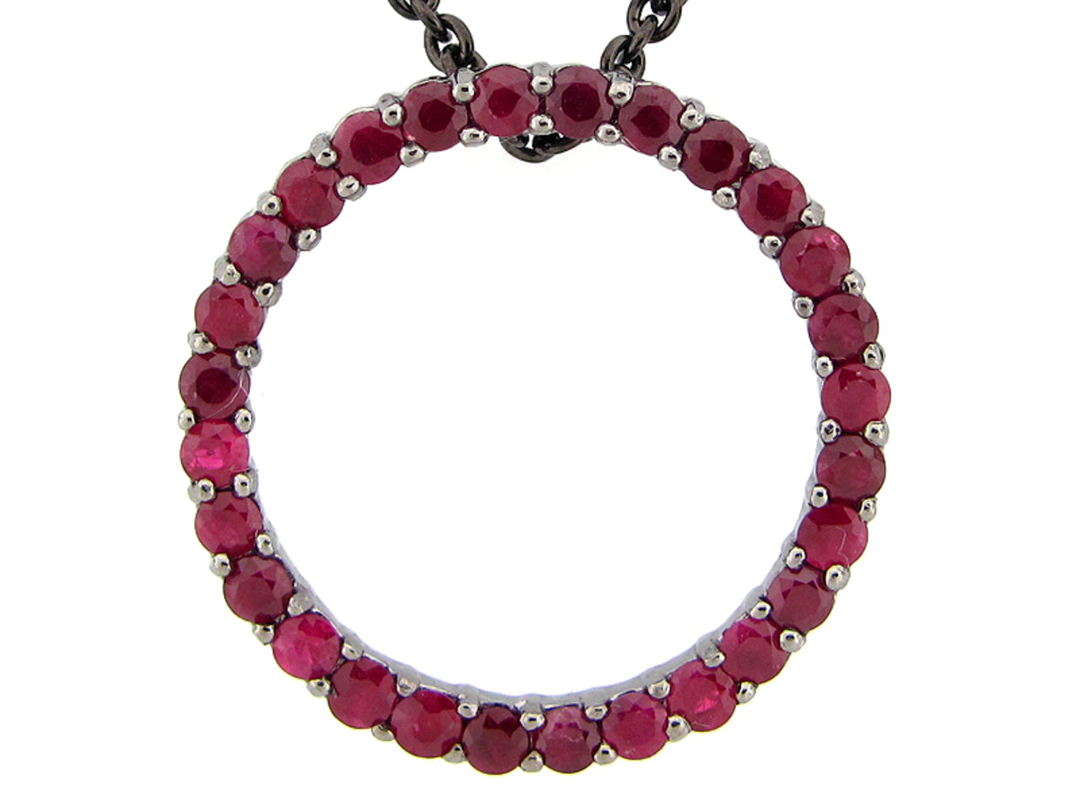 RUBY PENDANT, BLACK FINISH, SILVER (H)