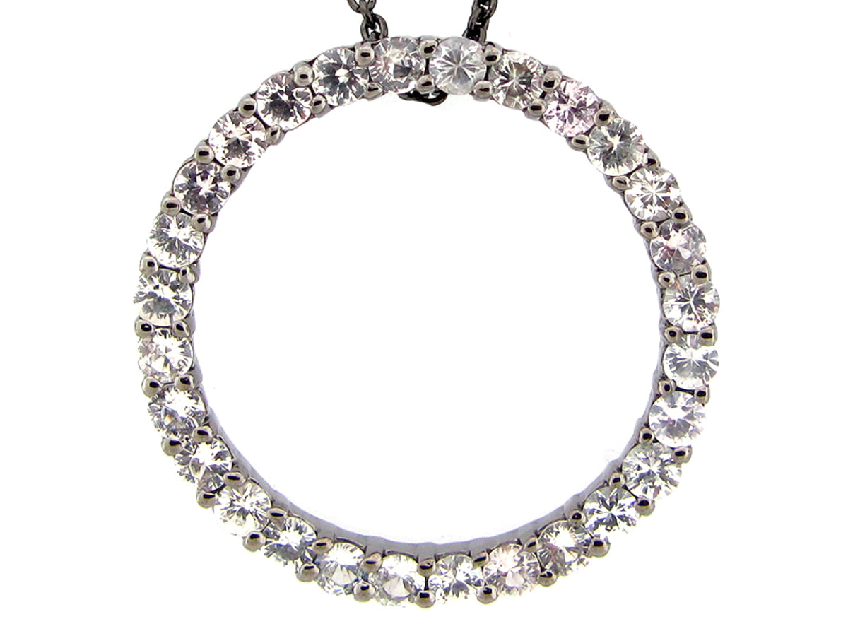 WHITE SAPPHIRE PENDANT, BLACK FINISH, SILVER (H)