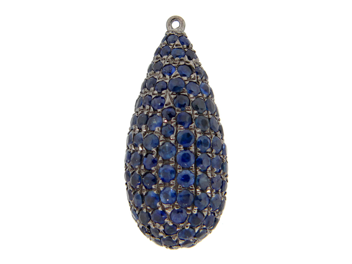 SAPPHIRE PENDANT, BLACK FINISH, SILVER (H)