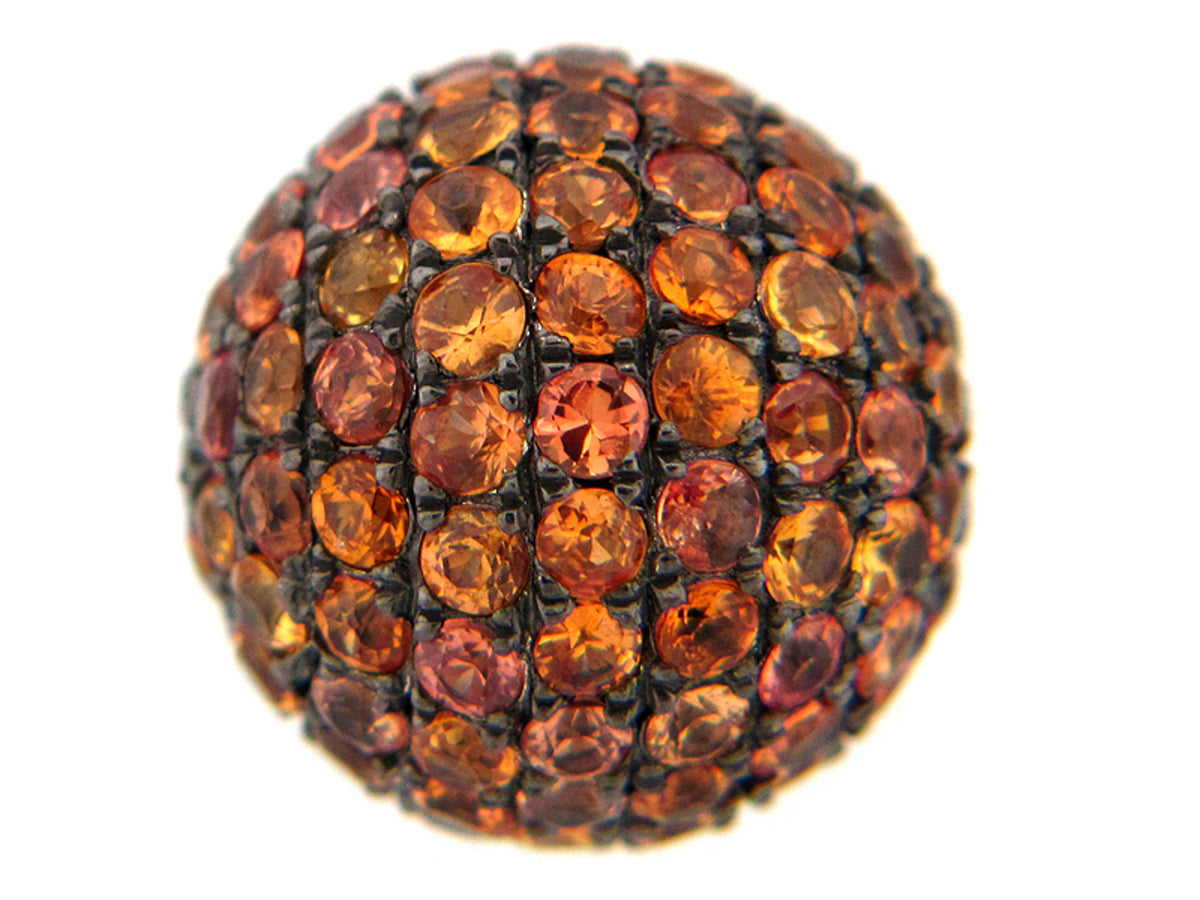 LIGHT ORANGE SAPPHIRE PENDANT, SILVER (E/U)