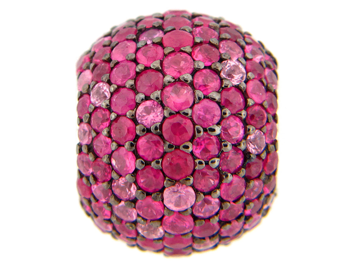 PINK SAPPHIRE MIX SHADES PENDANT, SILVER (E)