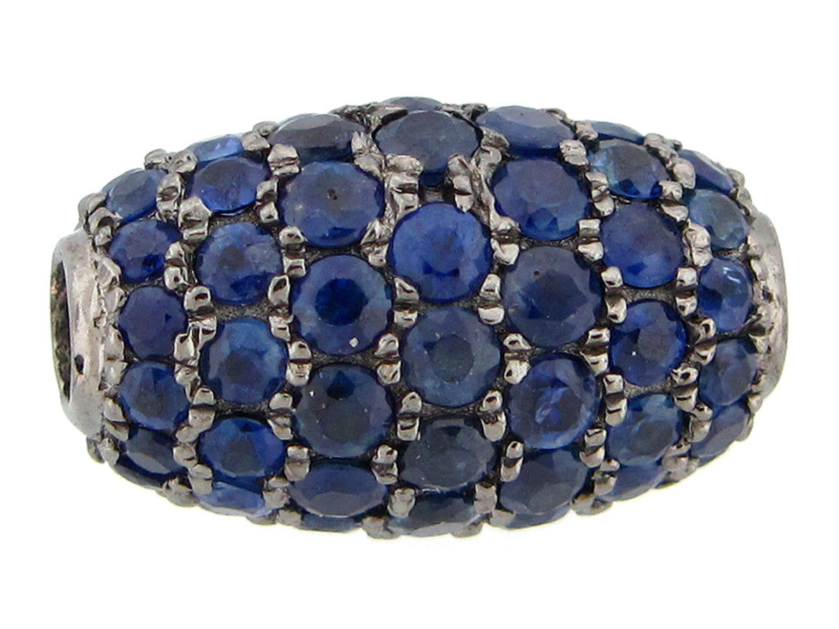 SAPPHIRE PENDANT, BLACK FINISH, SILVER (H)