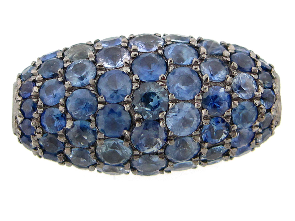 SAPPHIRE PENDANT, BLACK FINISH, SILVER (H)