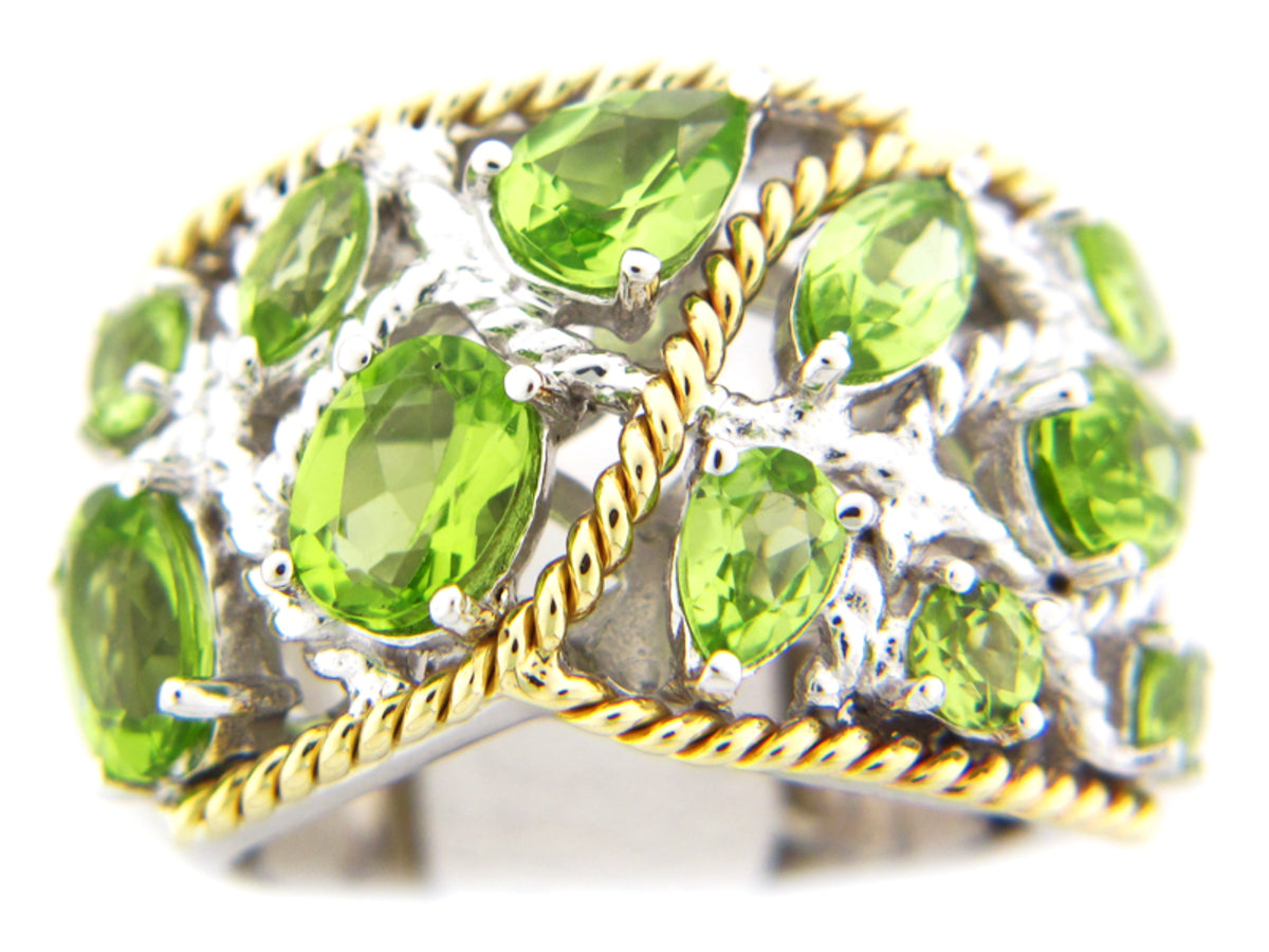 PERIDOT RING, SILVER/18K (N)
