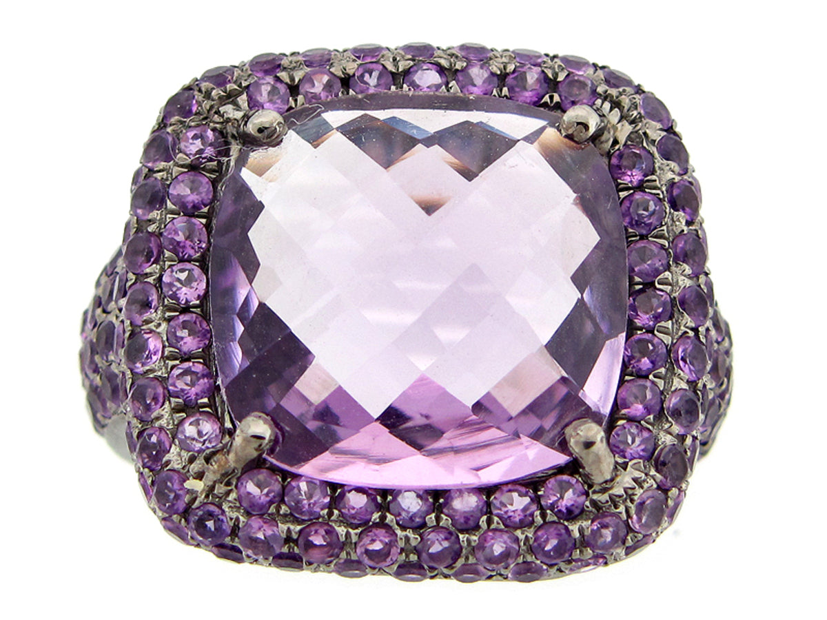 AMETHYST RING, SILVER (H)