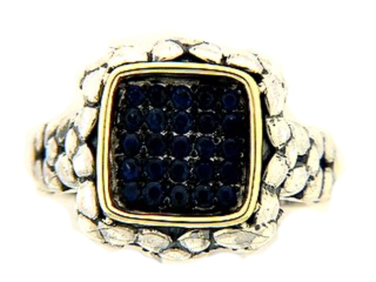 SAPPHIRE RING, SILVER/18K (E)