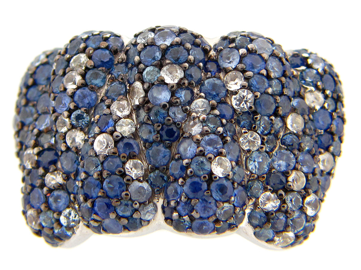 BLUE SAPPHIRE RING, SILVER (E)