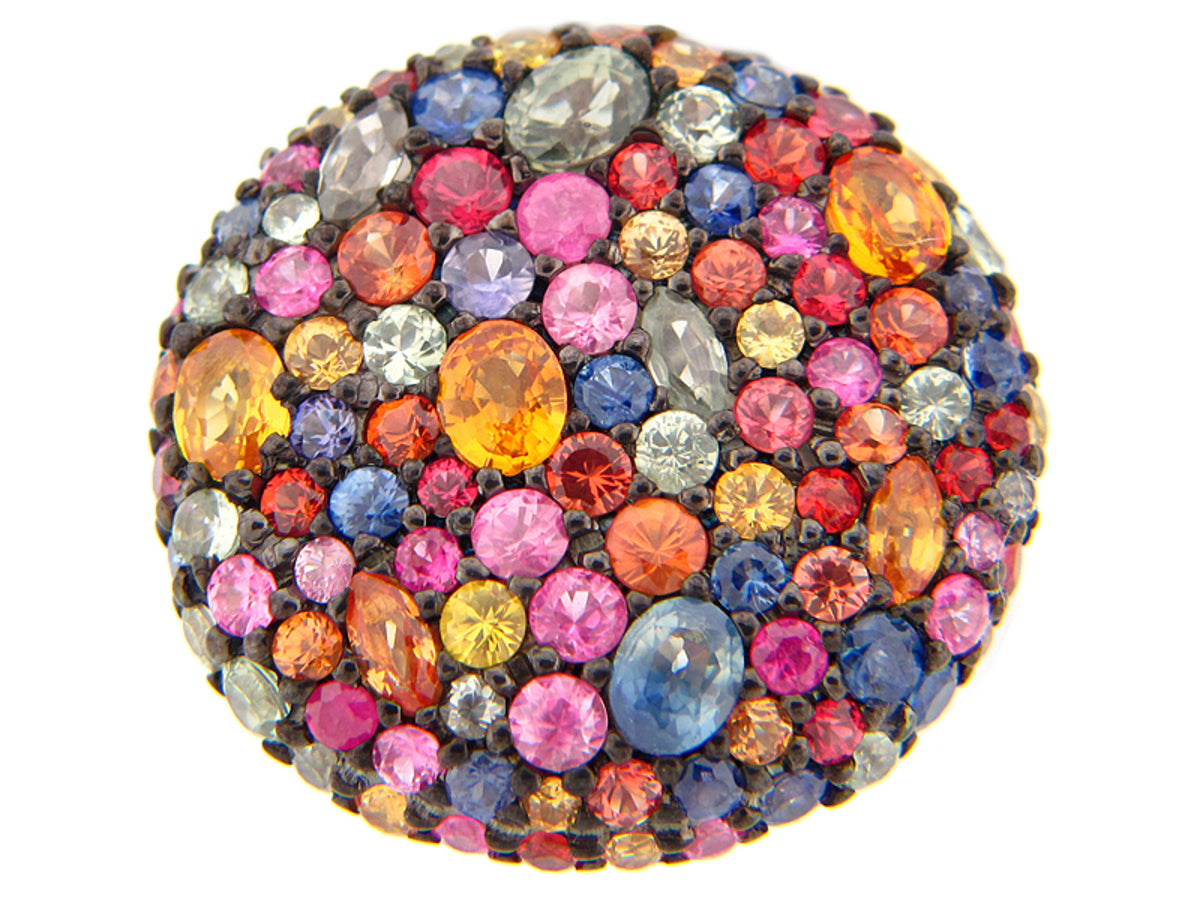 RAINBOW SAPPHIRE RING, SILVER (E/U)