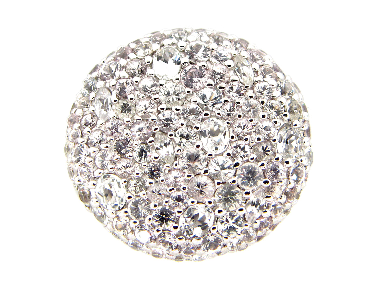 WHITE SAPPHIRE RING, SILVER (H)