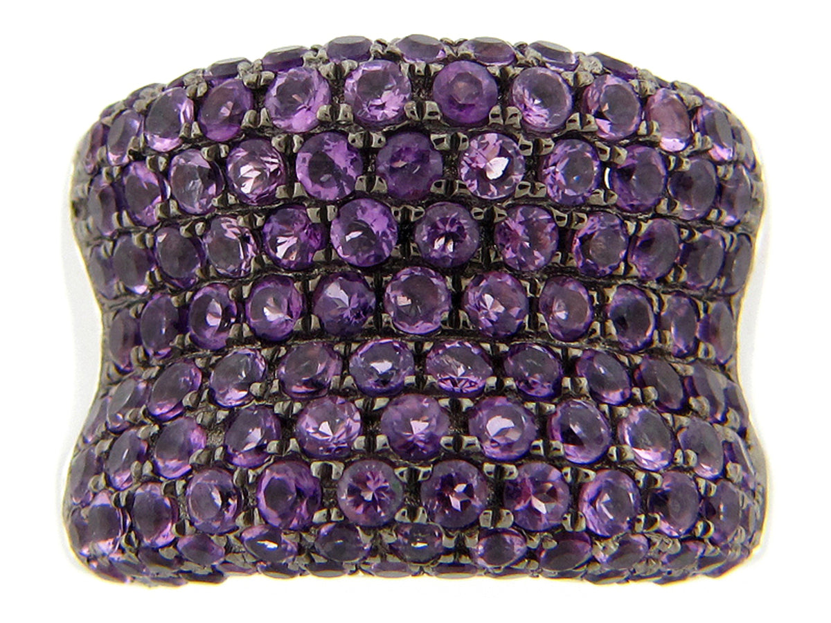 AMETHYST RING, SILVER (H)