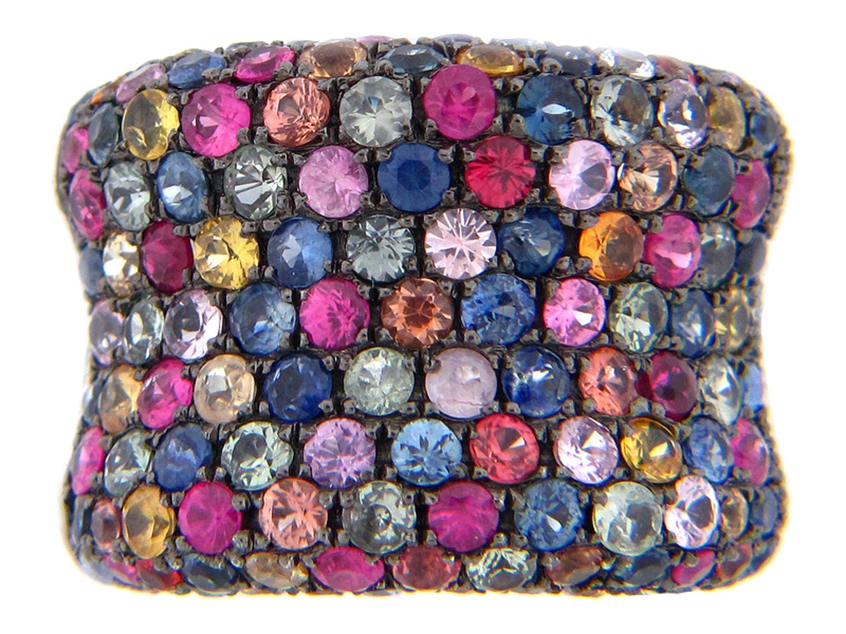 RAINBOW SAPPHIRE RING, SILVER (H/U)