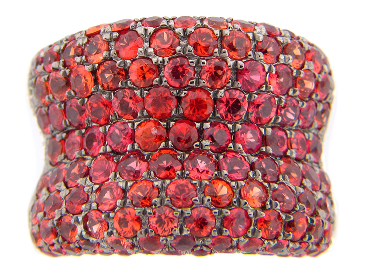 ORANGE SAPPHIRE RING, SILVER (H/U)