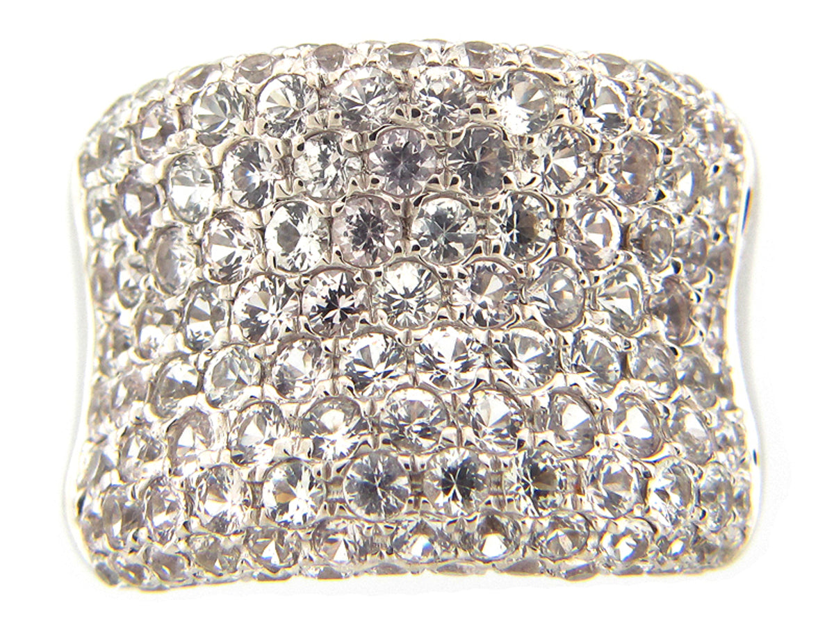 WHITE SAPPHIRE RING, SILVER (E)