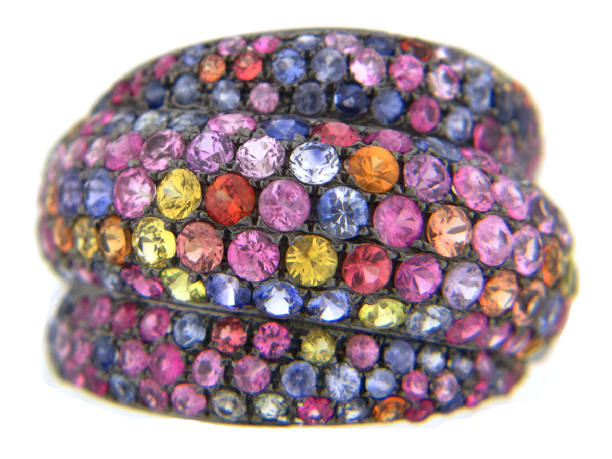 RAINBOW SAPPHIRE RING, SILVER (E/U)