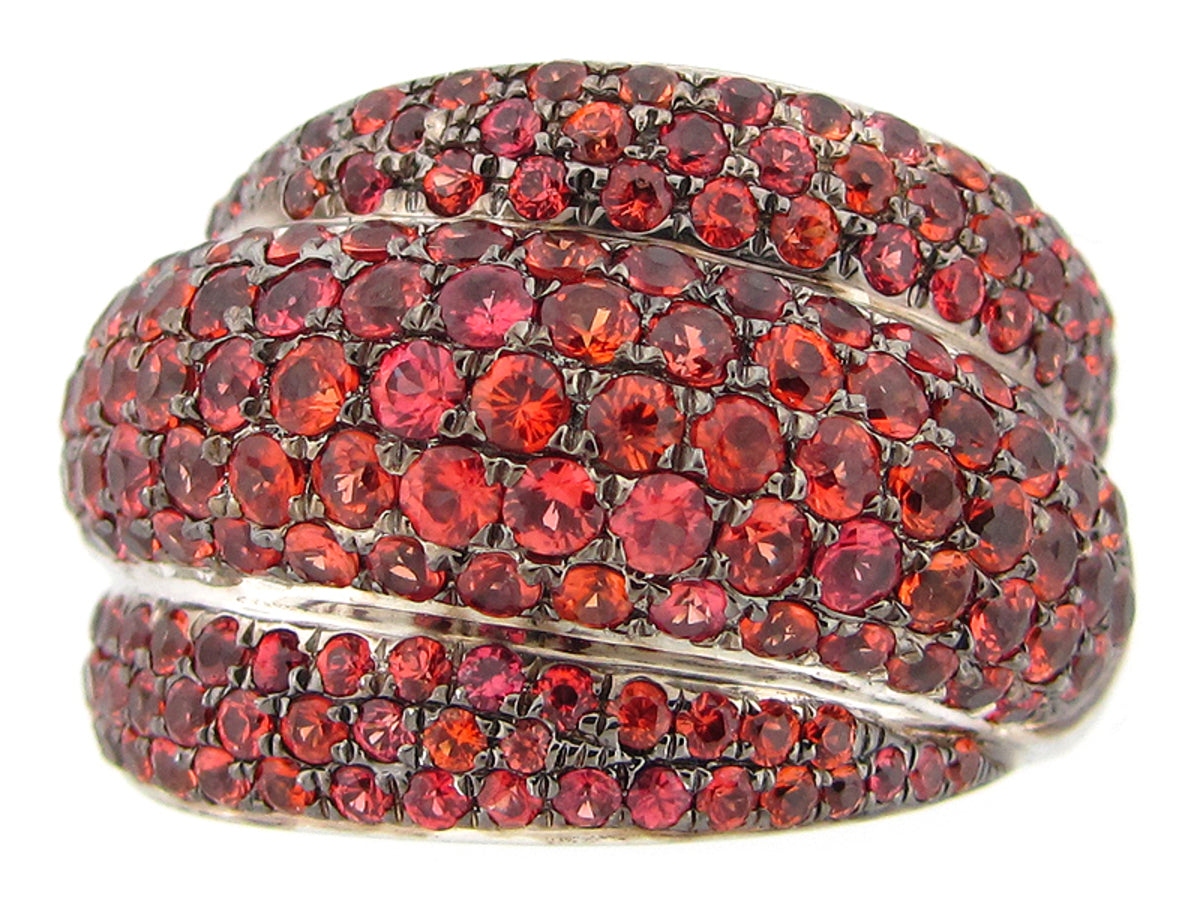 ORANGE SAPPHIRE RING, SILVER (H/U)