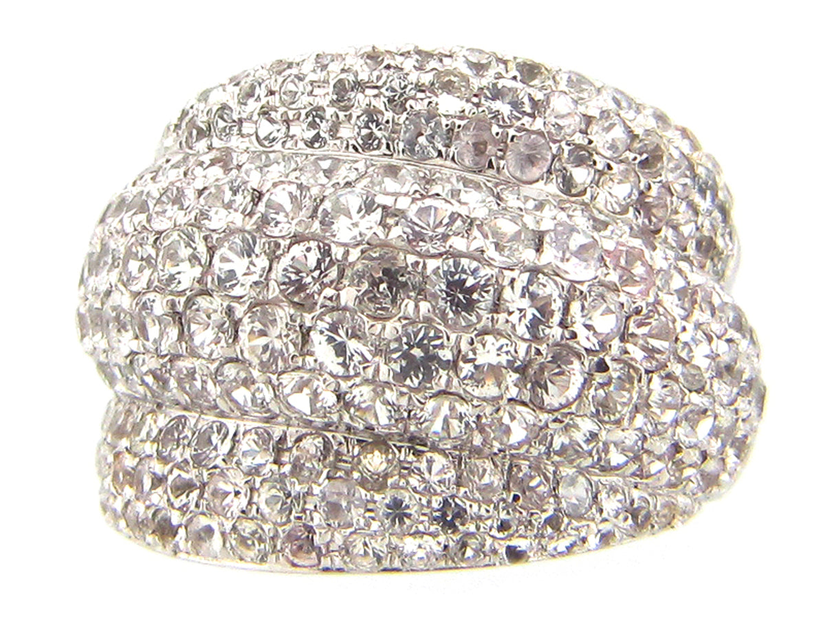 WHITE SAPPHIRE RING, SILVER (E)