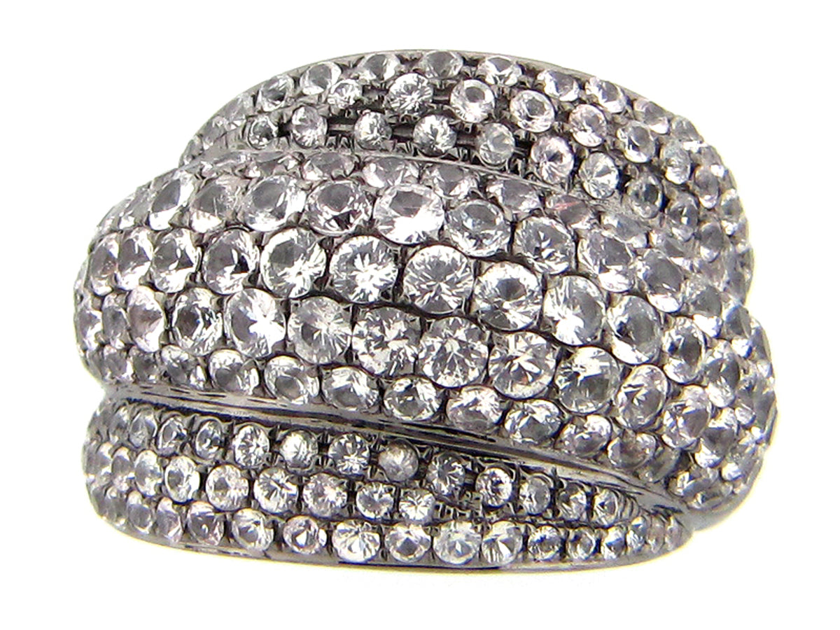 WHITE SAPPHIRE RING, BLACK FINISH