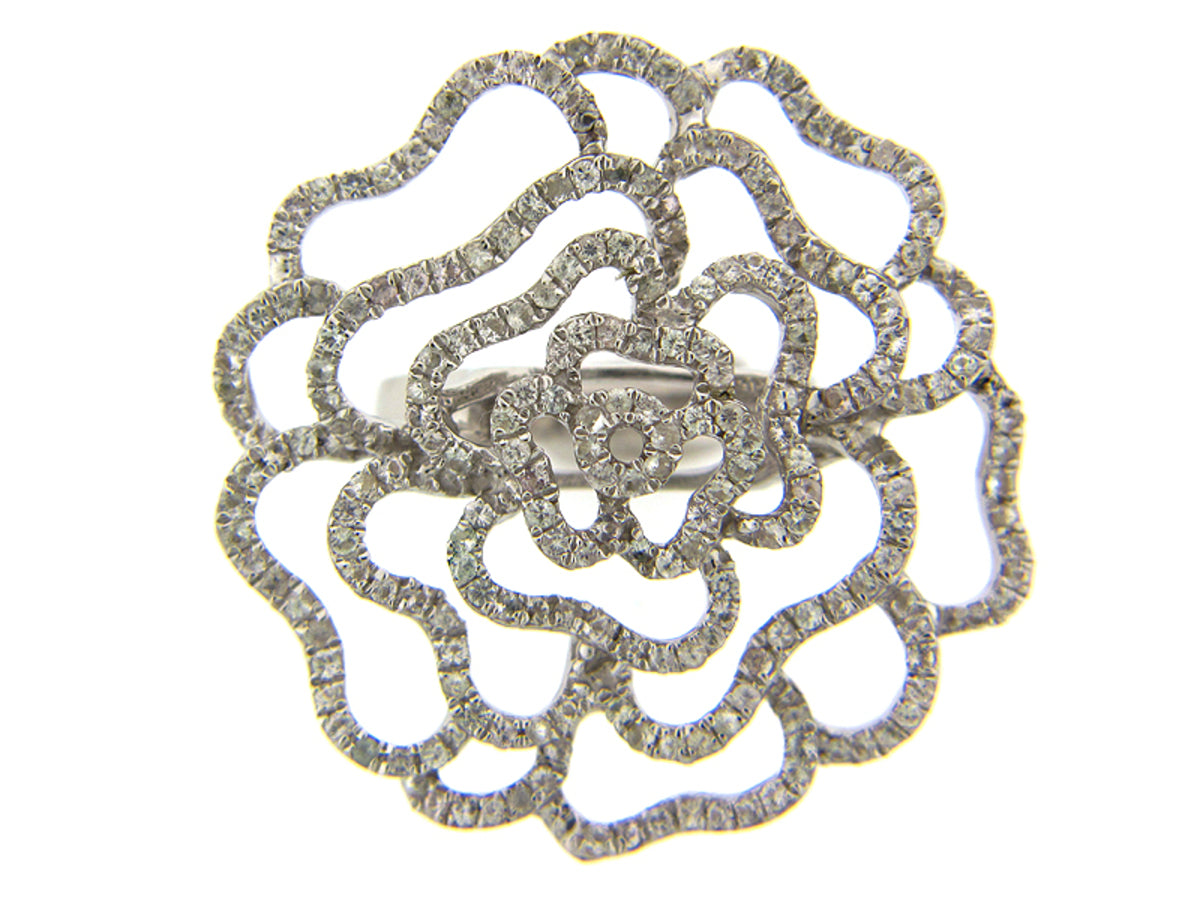 WHITE SAPPHIRE RING, SILVER (E)