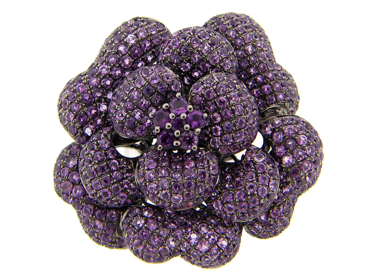 AMETHYST RING, SILVER (H)