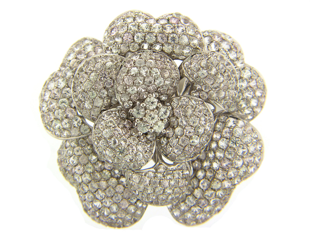 WHITE SAPPHIRE RING, SILVER (E)