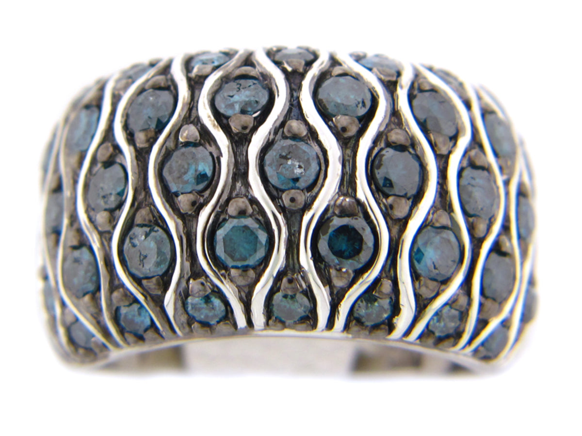 IRR. BLUE DIAMOND RING, SILVER (R)