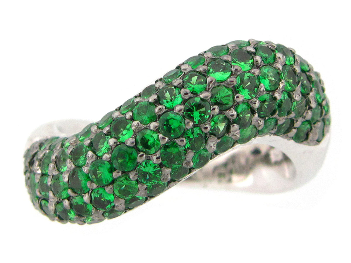 TSAVORITE RING, SILVER (N)