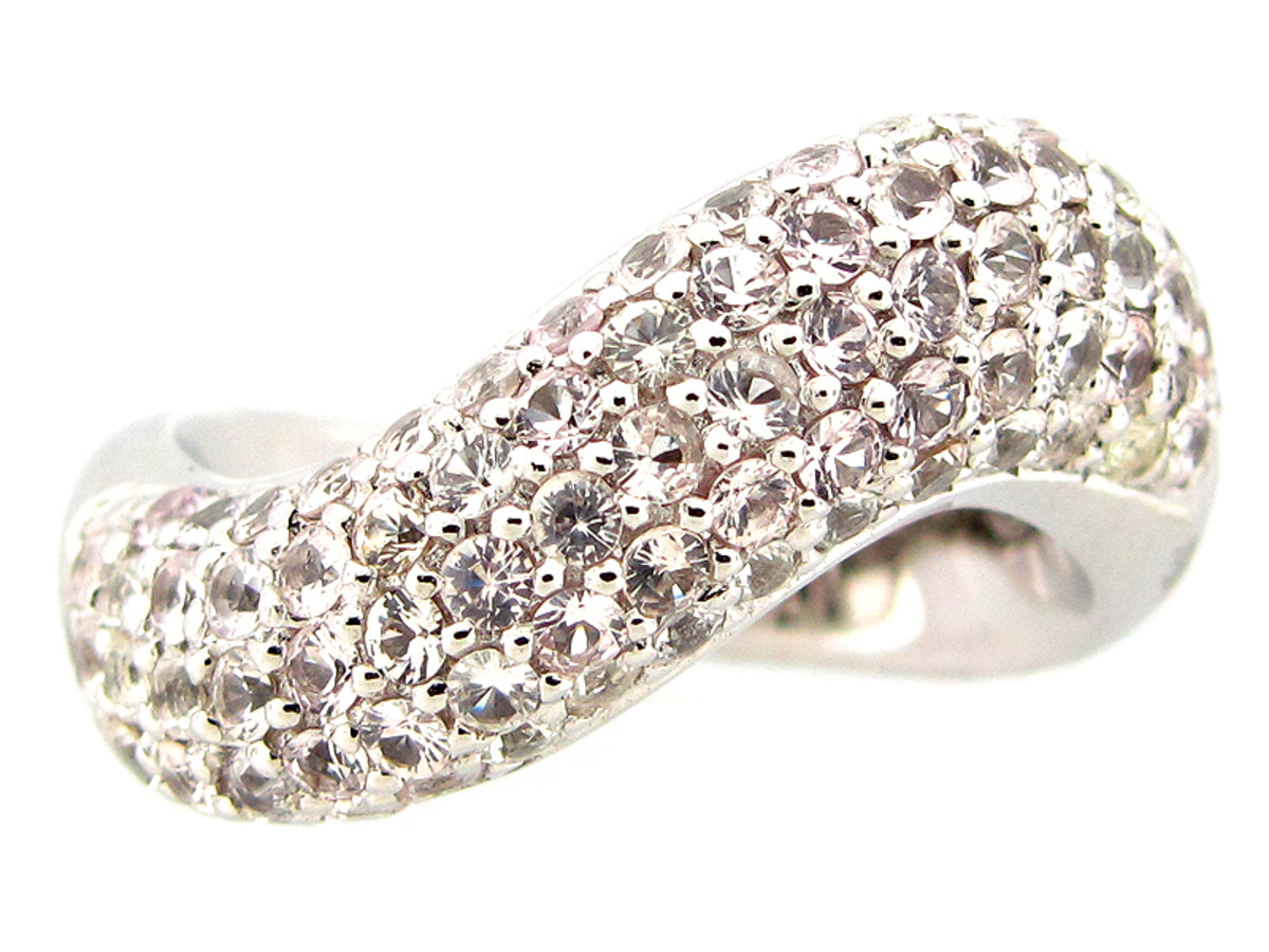 WHITE SAPPHIRE RING, SILVER (H)