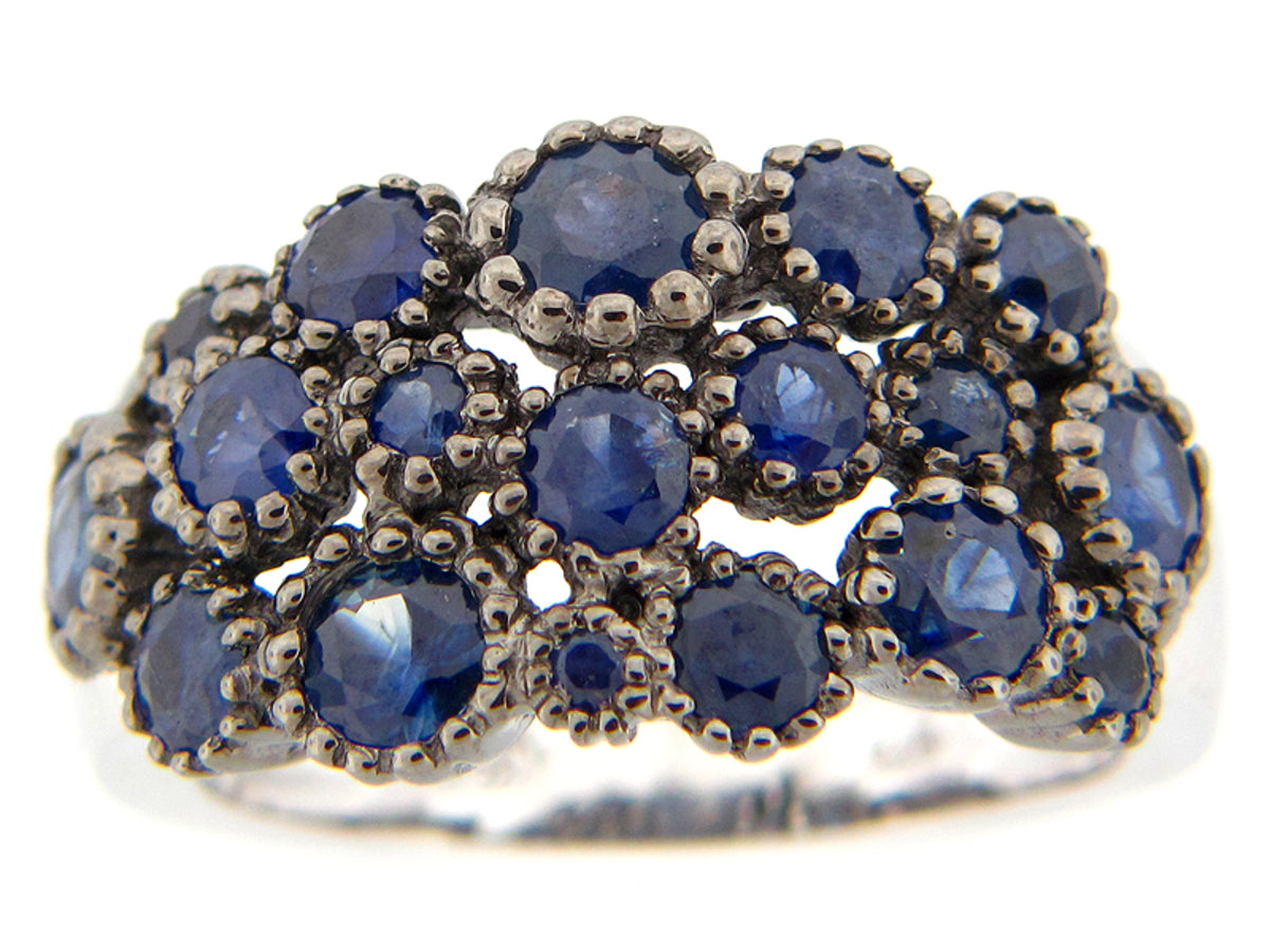 SAPPHIRE RING, SILVER (E)