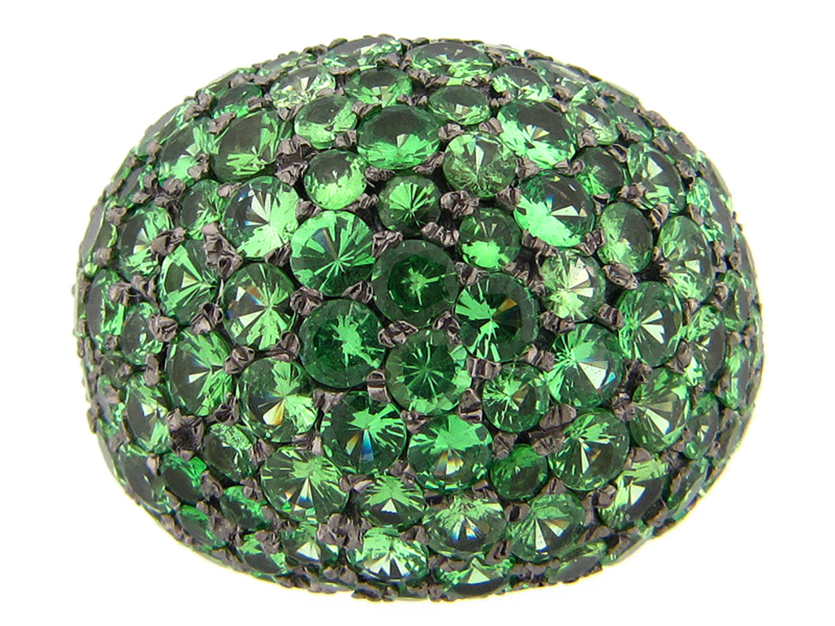 TSAVORITE RING, SILVER (N)