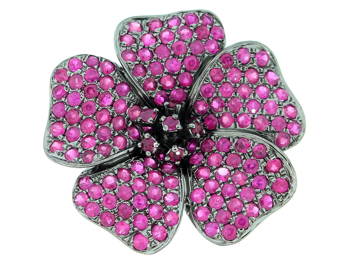 RUBY RING, BLACK FINISH, SILVER (H)