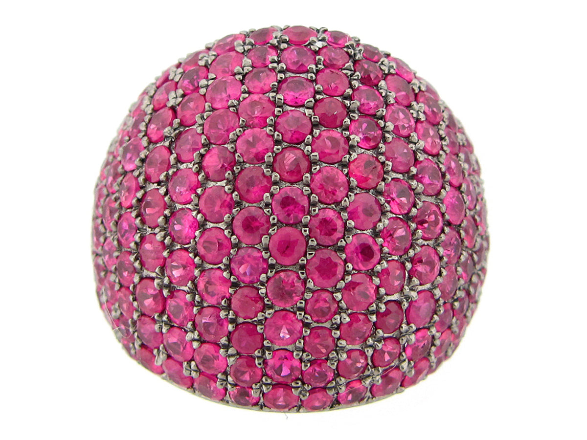 RUBY RING, BLACK FINISH, SILVER (H)