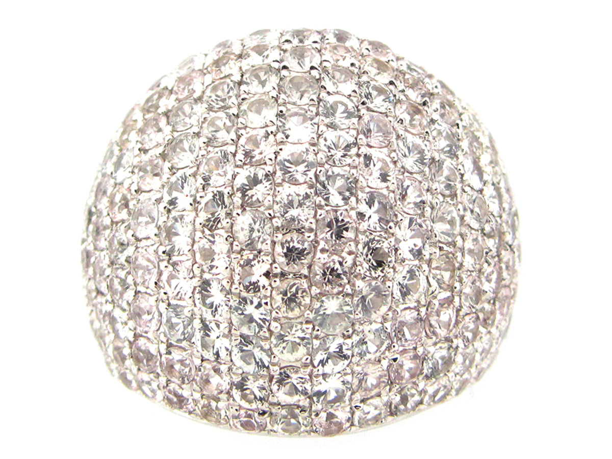 WHITE SAPPHIRE RING, SILVER (E)