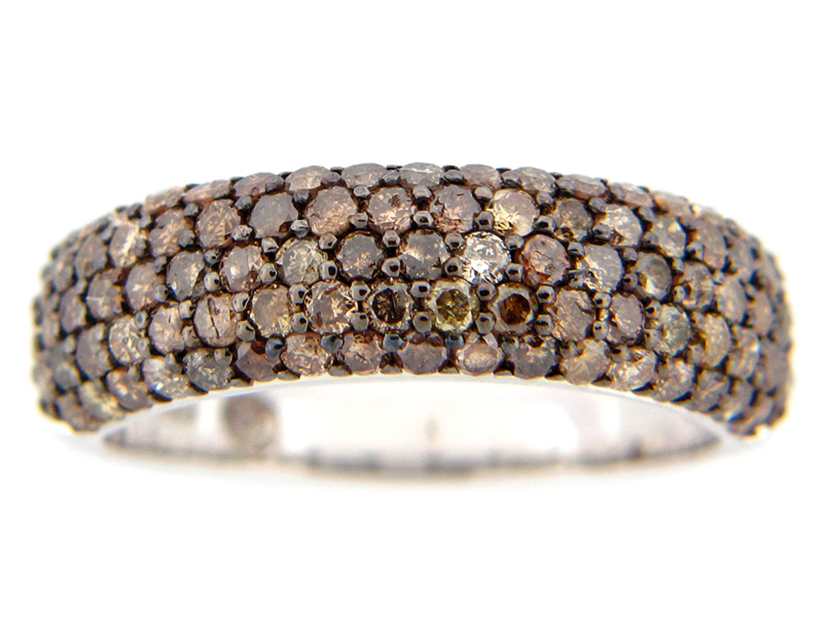 BROWN DIAMOND RING, SILVER (N)