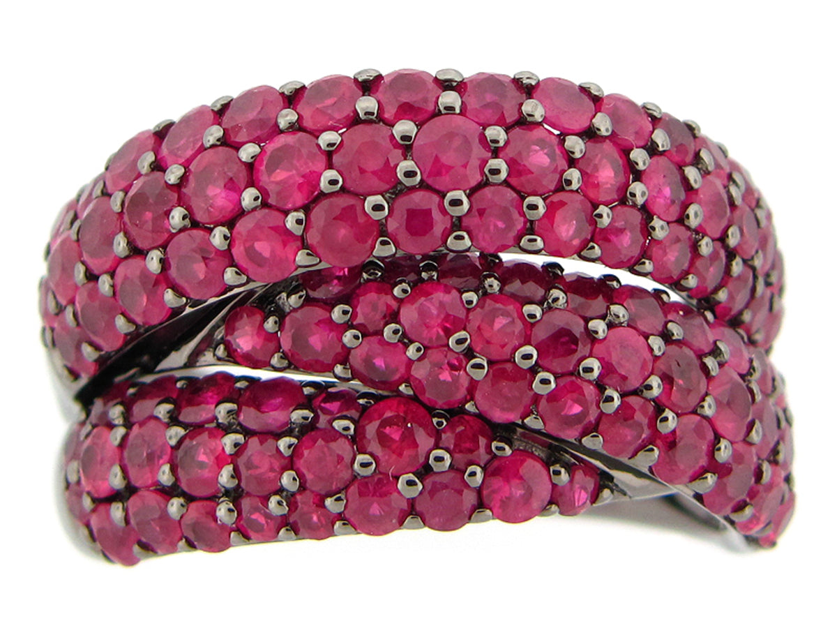 RUBY RING, BLACK FINISH, SILVER (H)